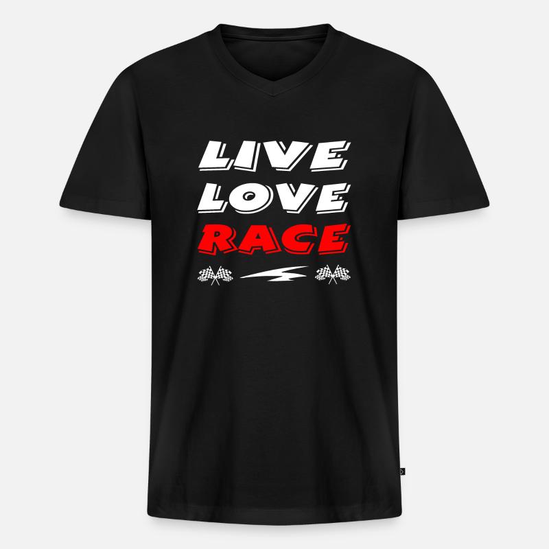 Auto - Männer Premium Bio T-Shirt mit V-Ausschnitt - Schwarz