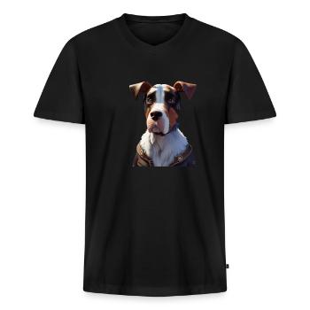 Appenzeller Sennenhund Hund - Männer Premium Bio T-Shirt mit V-Ausschnitt - Schwarz - Vorne - Nico (187cm)
