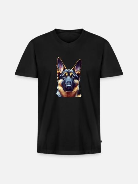 German Shepherd Dog - German Shepherd - Men's Premium Organic T-shirt with V-neck - black