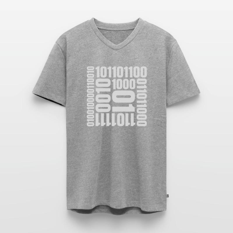 Binary Code Program Language Men's Premium Organic T-shirt with V-neck