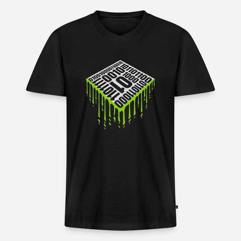 Binary Code Program Language - Men's Premium Organic T-shirt with V-neck - black