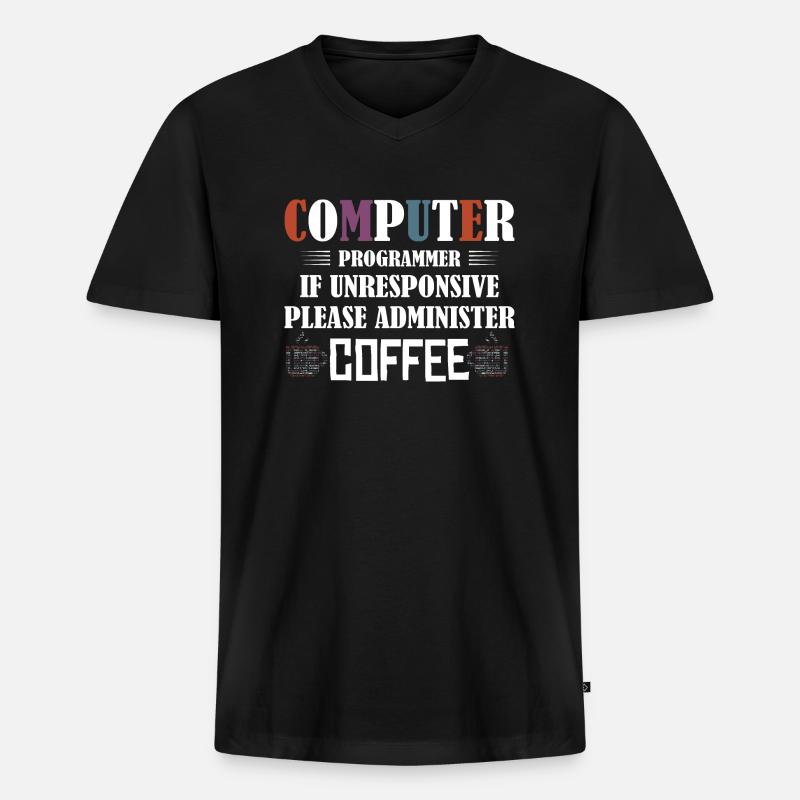 Computer Programmer Software Coding - Männer Premium Bio T-Shirt mit V-Ausschnitt - Schwarz