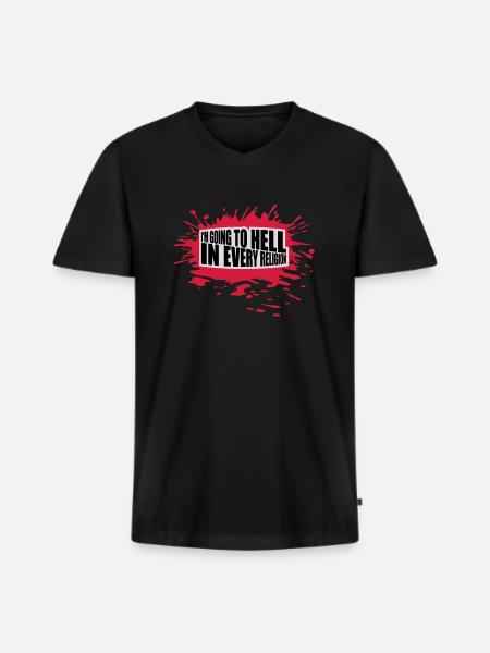 in going to hell - Men's Premium Organic T-shirt with V-neck - black