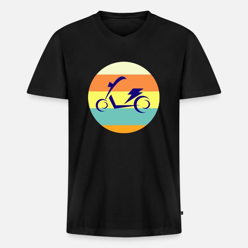 E-Scooter E-Roller Scooter - Männer Premium Bio T-Shirt mit V-Ausschnitt - Schwarz