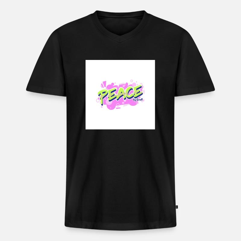 graffiti logo maker featuring bubbly graphics - Männer Premium Bio T-Shirt mit V-Ausschnitt - Schwarz