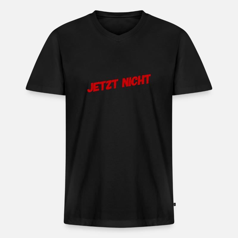 später - Männer Premium Bio T-Shirt mit V-Ausschnitt - Schwarz