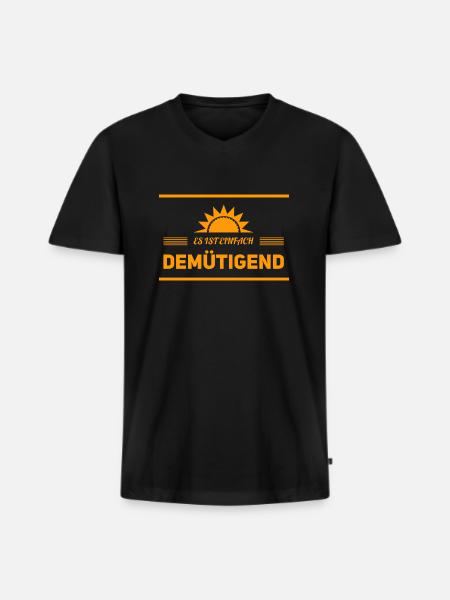 wie peinlich - Männer Premium Bio T-Shirt mit V-Ausschnitt - Schwarz