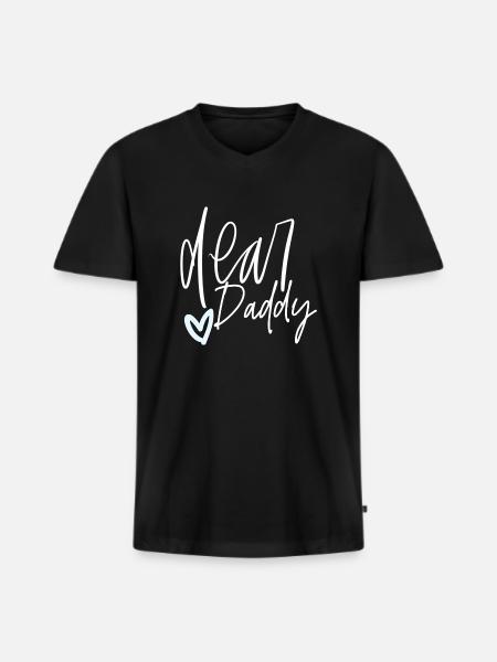 Bester Vater aller Zeiten - Männer Premium Bio T-Shirt mit V-Ausschnitt - Schwarz
