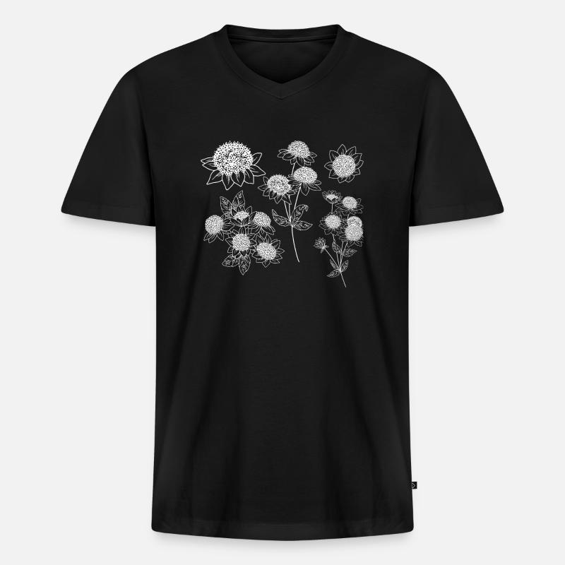 Astrantia maxima Blütengruppe - Männer Premium Bio T-Shirt mit V-Ausschnitt - Schwarz
