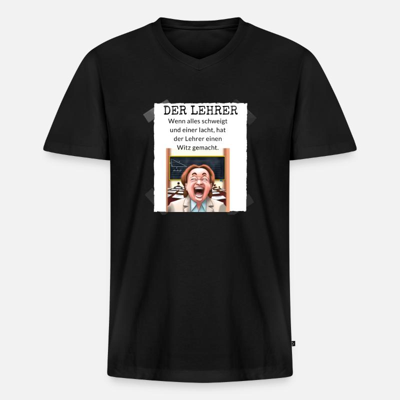 Leher witz - Männer Premium Bio T-Shirt mit V-Ausschnitt - Schwarz