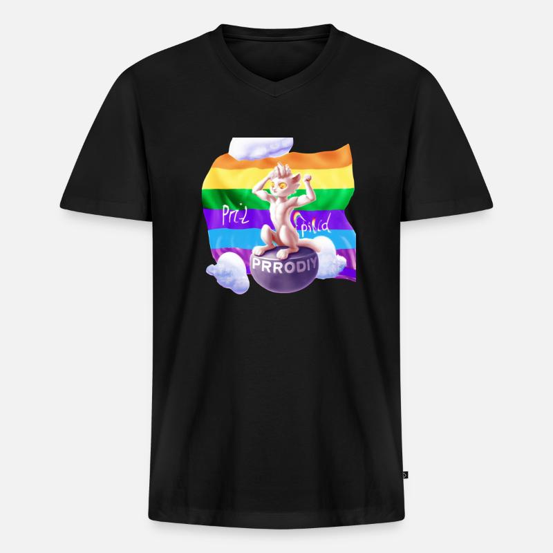 Pride mal anders - Männer Premium Bio T-Shirt mit V-Ausschnitt - Schwarz