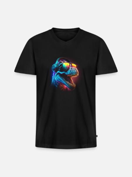 Rad Rex - Männer Premium Bio T-Shirt mit V-Ausschnitt - Schwarz