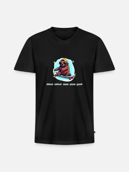 How slow can you go - Men's Premium Organic T-shirt with V-neck - black