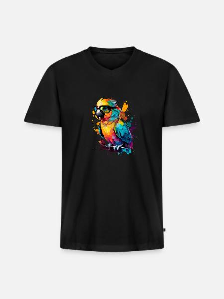 Pagagei - Men's Premium Organic T-shirt with V-neck - black