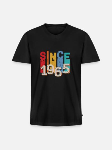 Dal 1965 retrò - Maglietta ecologica premium da uomo con scollo a V - nero
