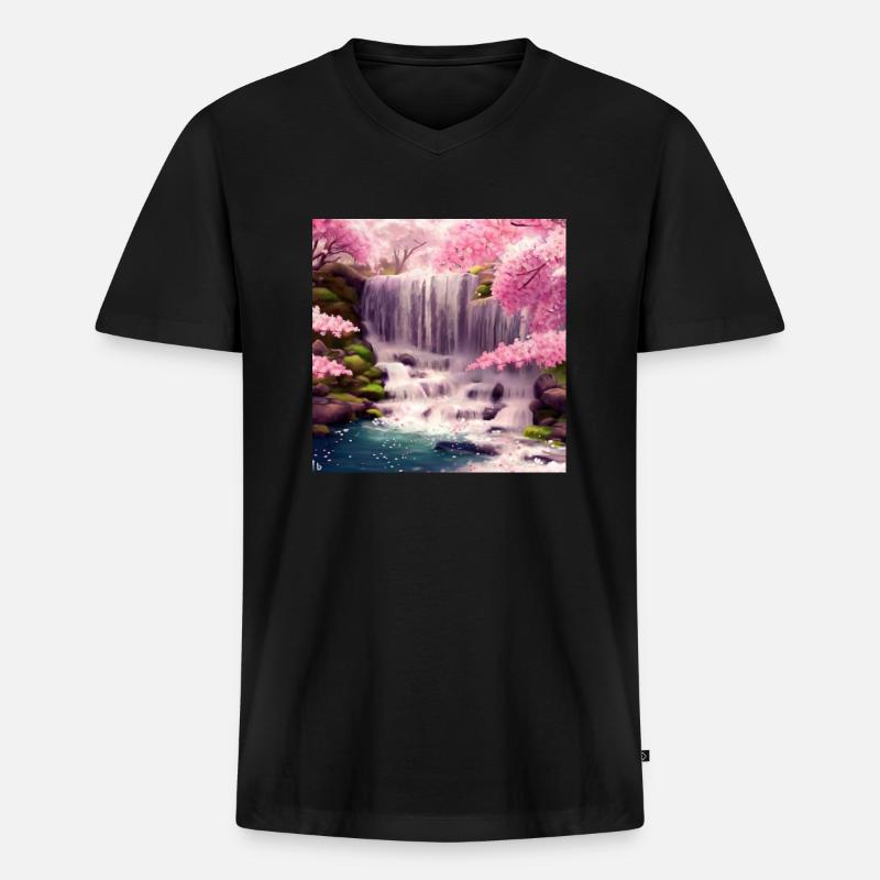 a super blick - Männer Premium Bio T-Shirt mit V-Ausschnitt - Schwarz