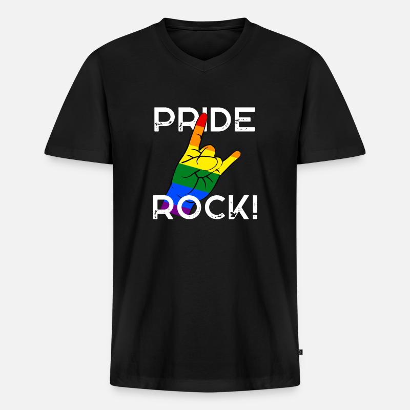 Pride Rock! - Männer Premium Bio T-Shirt mit V-Ausschnitt - Schwarz