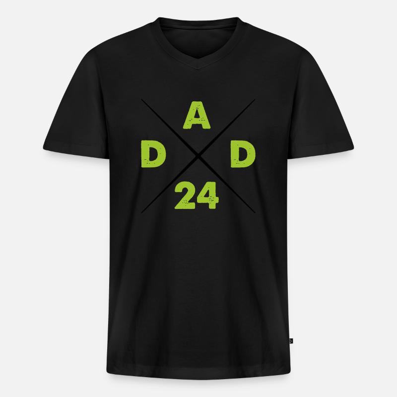 dad 24 - Männer Premium Bio T-Shirt mit V-Ausschnitt - Schwarz
