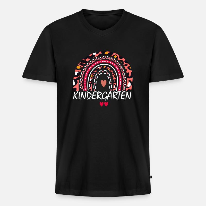 Boho Kindergarten Squad Geschenk - Männer Premium Bio T-Shirt mit V-Ausschnitt - Schwarz