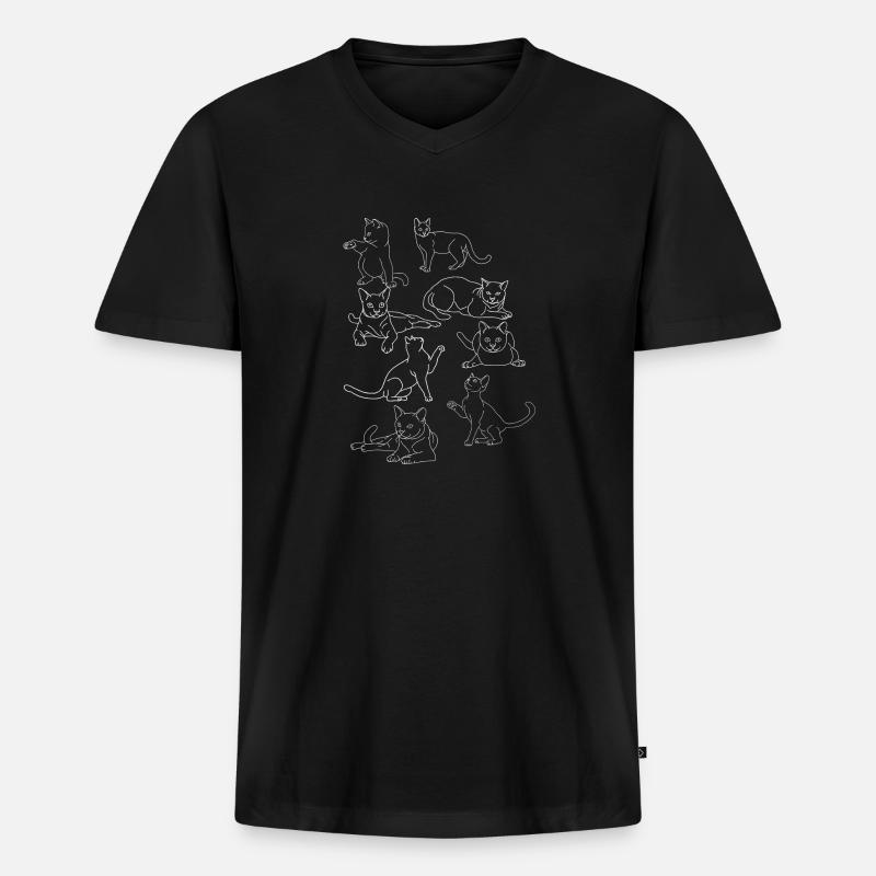 Chat-Gruppe - Männer Premium Bio T-Shirt mit V-Ausschnitt - Schwarz