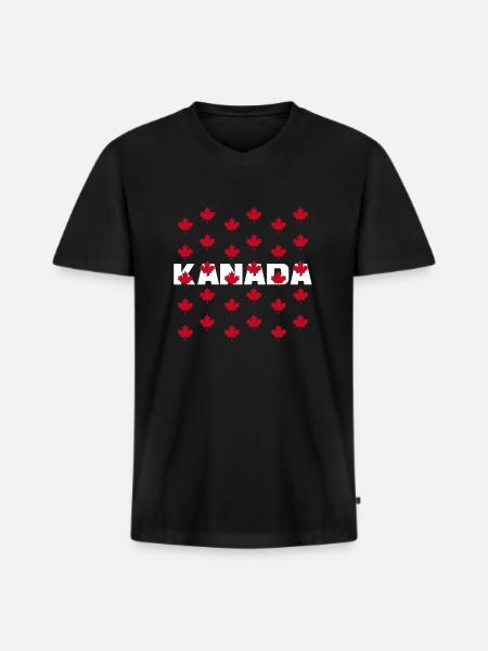 kanada - Männer Premium Bio T-Shirt mit V-Ausschnitt - Schwarz