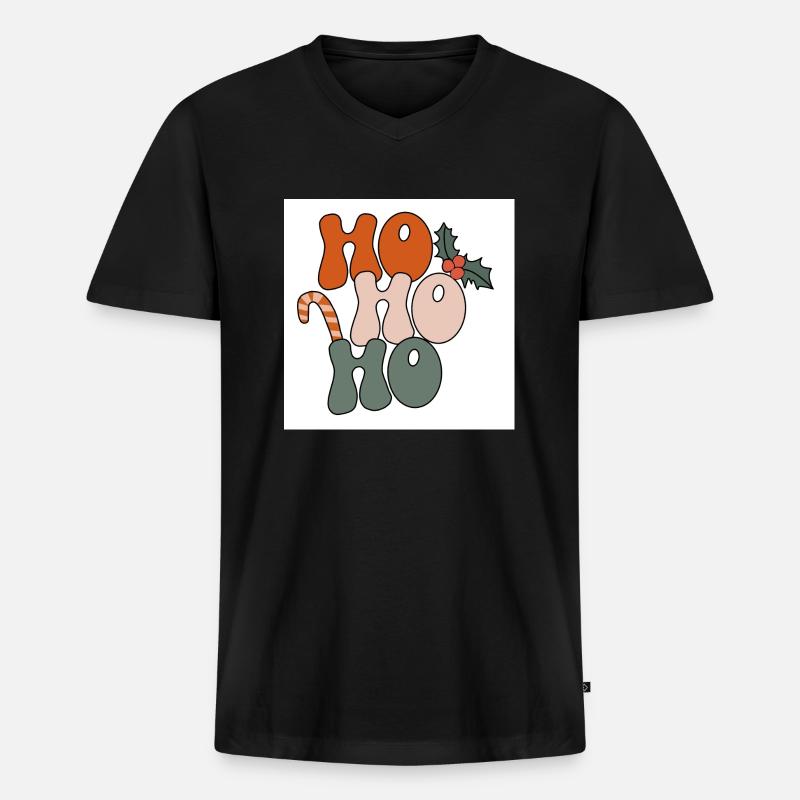 Hoho - Männer Premium Bio T-Shirt mit V-Ausschnitt - Schwarz