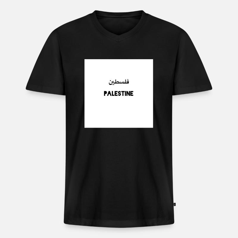 Palästina - Männer Premium Bio T-Shirt mit V-Ausschnitt - Schwarz