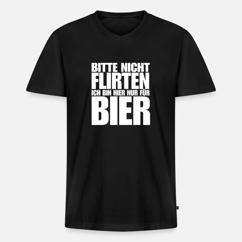 Bier - Männer Premium Bio T-Shirt mit V-Ausschnitt - Schwarz