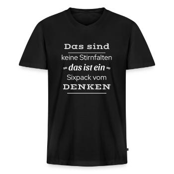 witzige lustige sprüche - Männer Premium Bio T-Shirt mit V-Ausschnitt - Schwarz - Vorne - Nico (187cm)