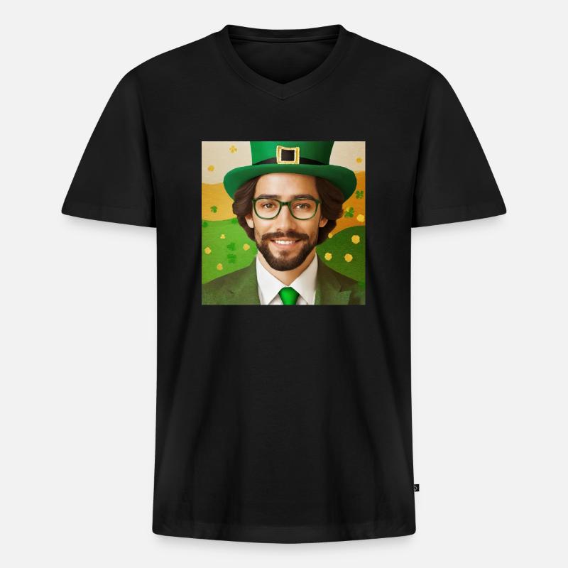 St. Patrick's Day - Männer Premium Bio T-Shirt mit V-Ausschnitt - Schwarz