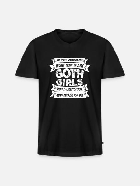 Jag slogs mot en björn Rolig operation Bruten arm Ben - Ekologisk premium-T-shirt med V-ringning herr - svart