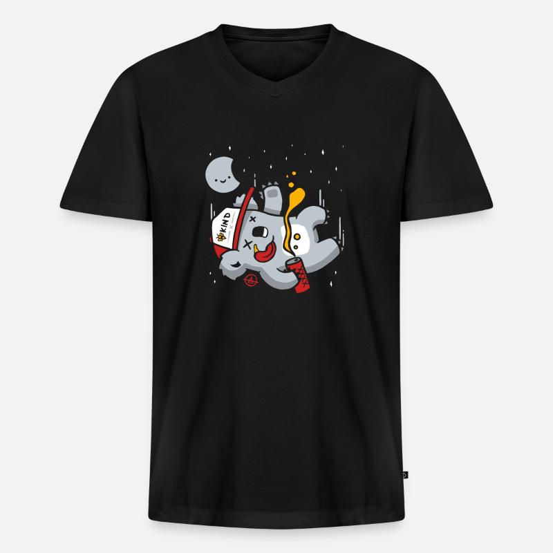 Schläfriger Koala oder betrunkener Dropbear? - Männer Premium Bio T-Shirt mit V-Ausschnitt - Schwarz