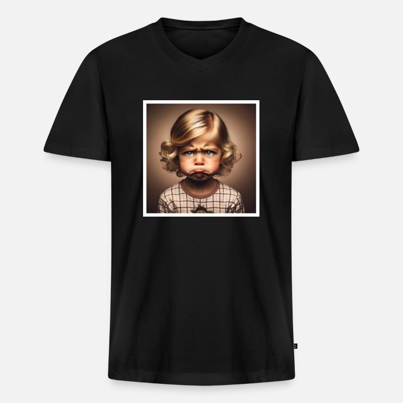 Schüppchen - Männer Premium Bio T-Shirt mit V-Ausschnitt - Schwarz