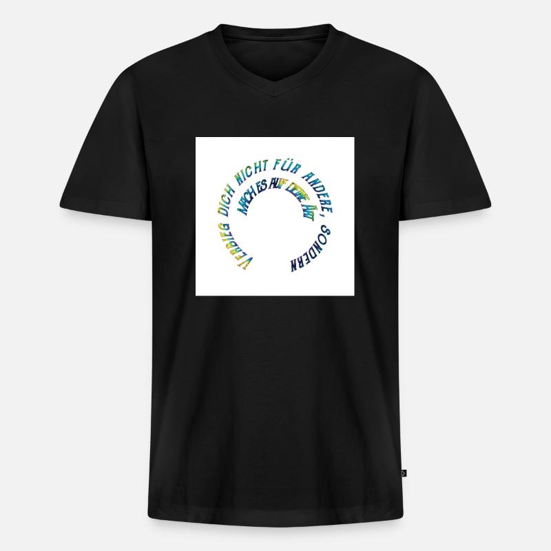 Regenbogenpruch - Männer Premium Bio T-Shirt mit V-Ausschnitt - Schwarz