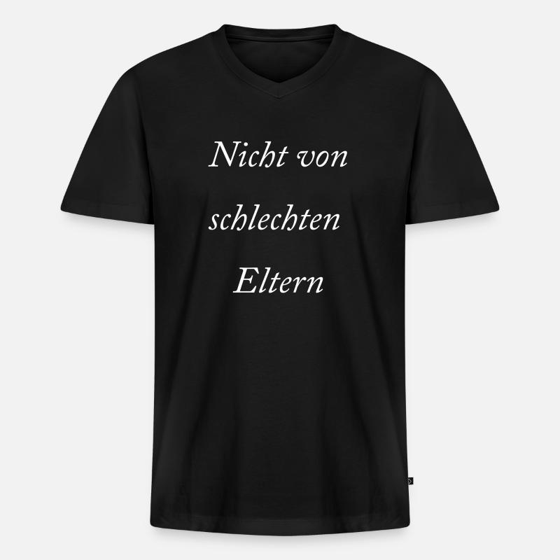 Nicht von schlechten Eltern - Männer Premium Bio T-Shirt mit V-Ausschnitt - Schwarz