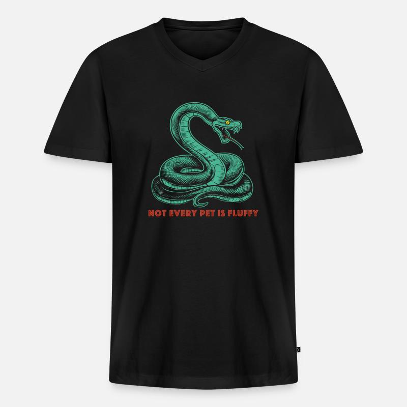 Schlange 2024 01 - Männer Premium Bio T-Shirt mit V-Ausschnitt - Schwarz