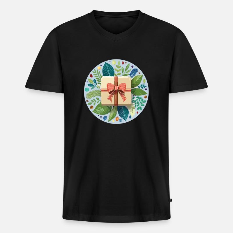 Weihnachtsgeschenk - Männer Premium Bio T-Shirt mit V-Ausschnitt - Schwarz