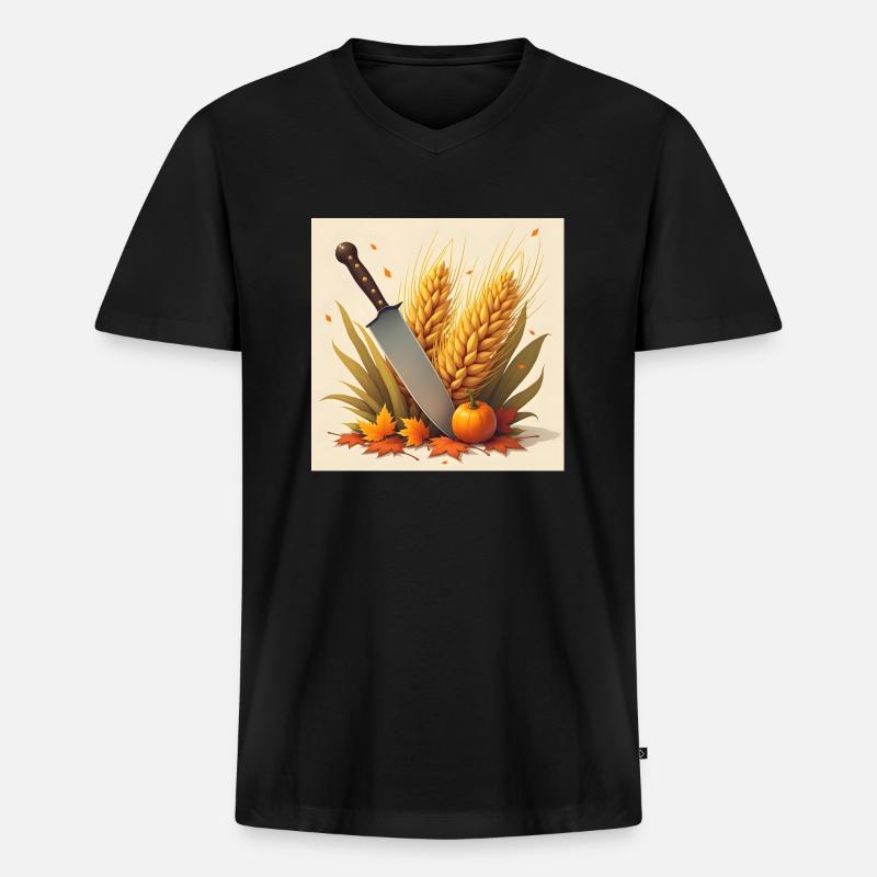 DrachenqodeLI - Männer Premium Bio T-Shirt mit V-Ausschnitt - Schwarz