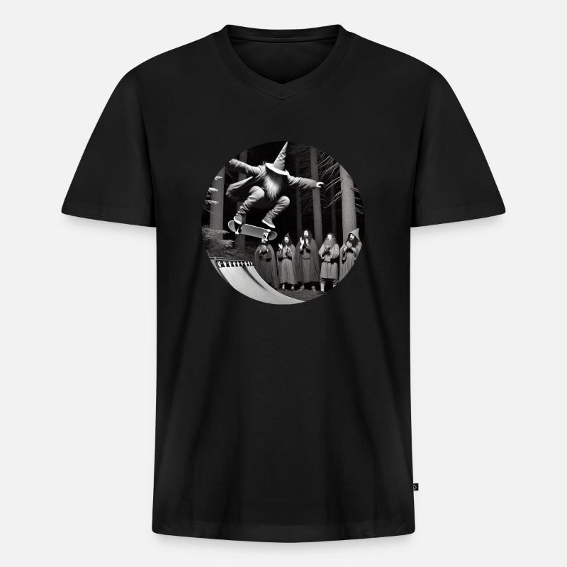 crazy wizard skateboard - Männer Premium Bio T-Shirt mit V-Ausschnitt - Schwarz
