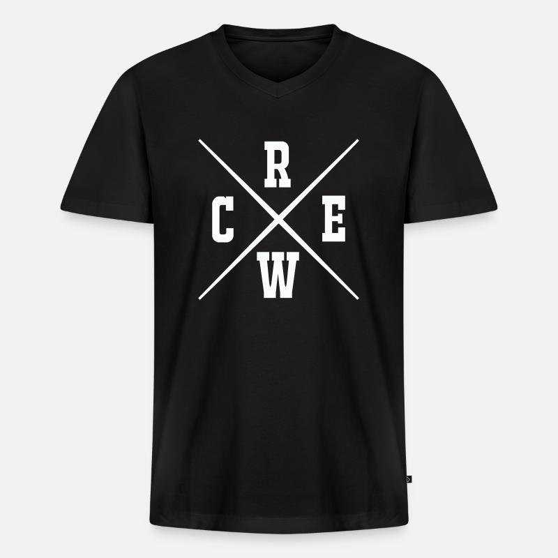 crew - Männer Premium Bio T-Shirt mit V-Ausschnitt - Schwarz
