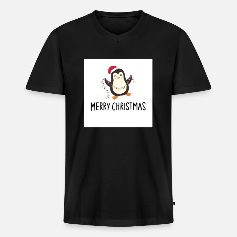 Weihnachten - Männer Premium Bio T-Shirt mit V-Ausschnitt - Schwarz