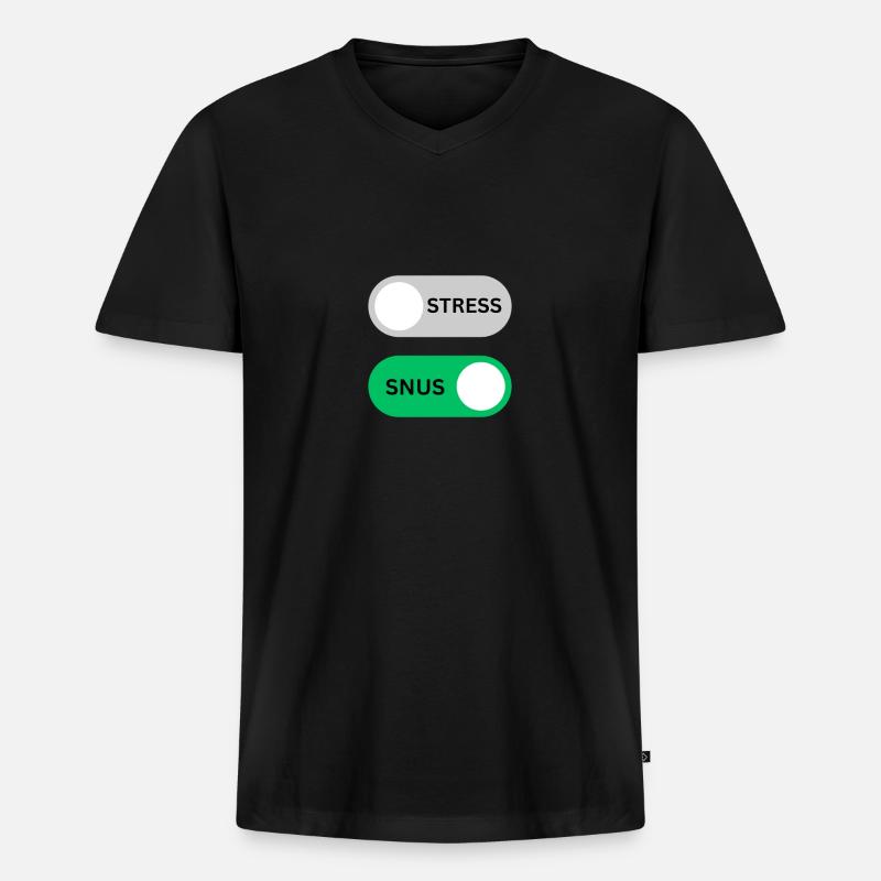 SNUS on off - Männer Premium Bio T-Shirt mit V-Ausschnitt - Schwarz