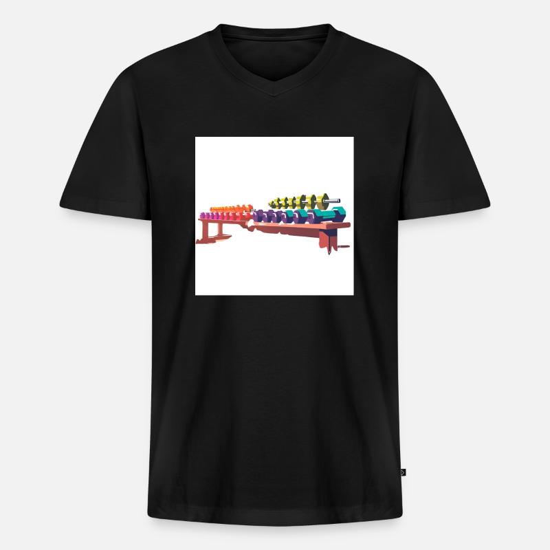 Hanteln - Männer Premium Bio T-Shirt mit V-Ausschnitt - Schwarz