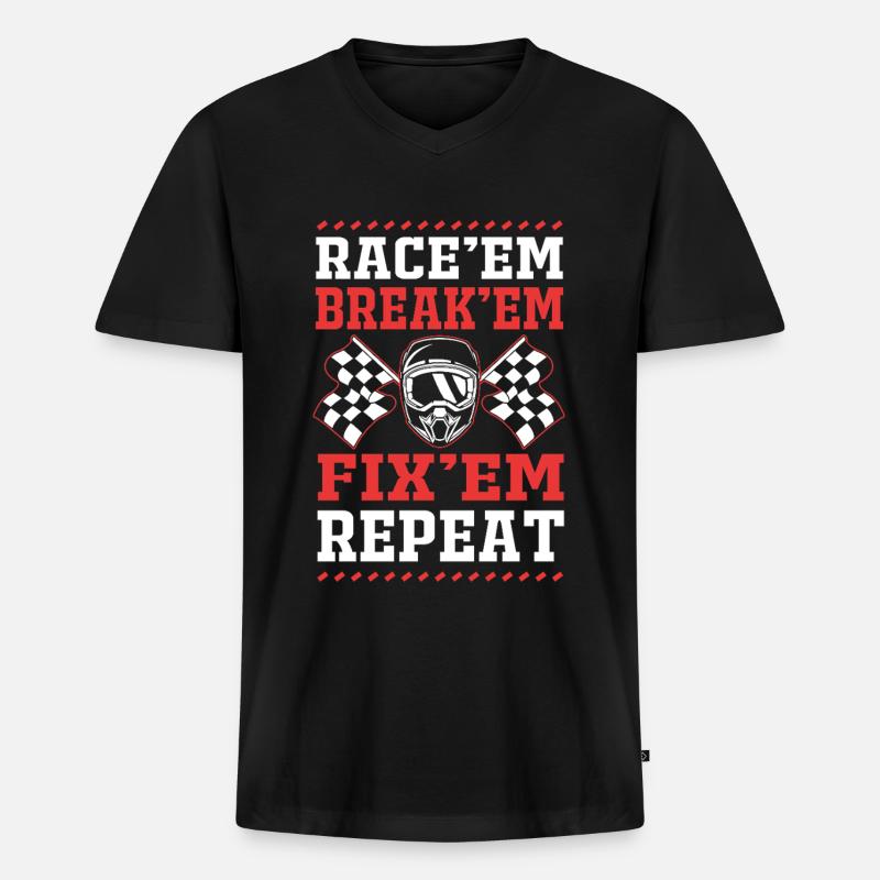 Drag Race - Männer Premium Bio T-Shirt mit V-Ausschnitt - Schwarz