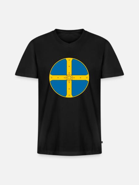 Wikinger - Männer Premium Bio T-Shirt mit V-Ausschnitt - Schwarz