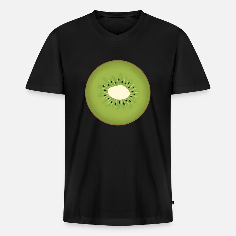 Kiwi-Schnitte - Männer Premium Bio T-Shirt mit V-Ausschnitt - Schwarz