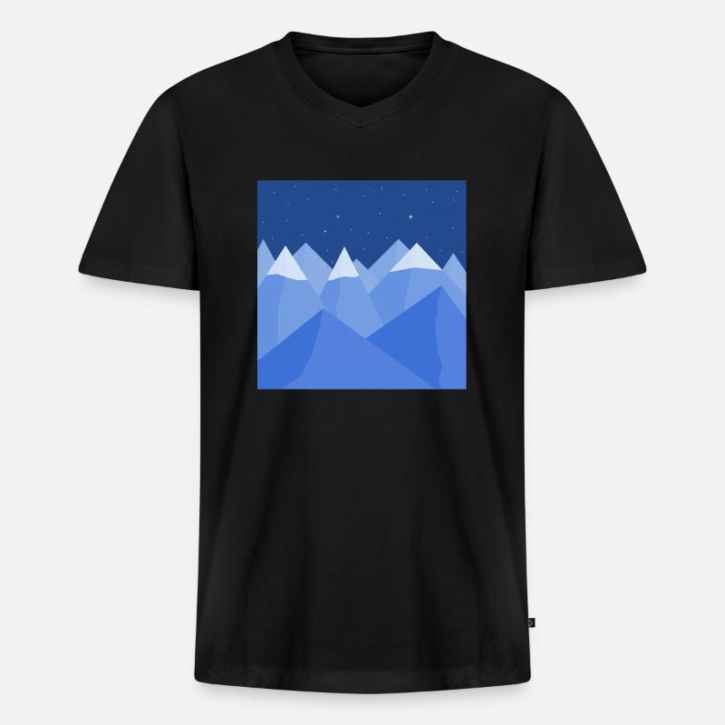 Blaue Landschaft - Männer Premium Bio T-Shirt mit V-Ausschnitt - Schwarz