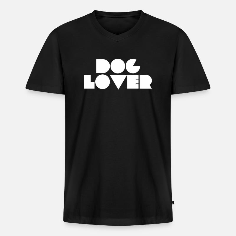 dog lover - Men's Premium Organic T-shirt with V-neck - black