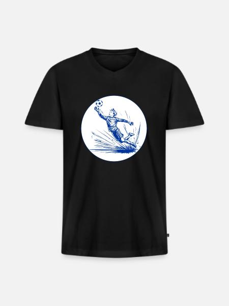 Goalkeeper (blue and white) - Men's Premium Organic T-shirt with V-neck - black