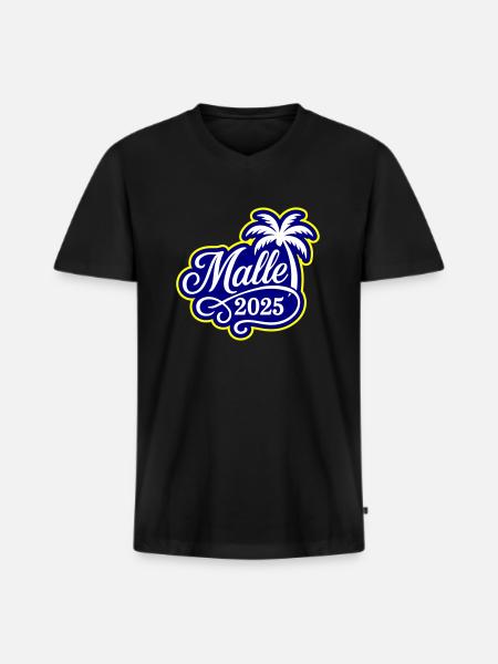 Malle 2025 Palm Tree - Men's Premium Organic T-shirt with V-neck - black